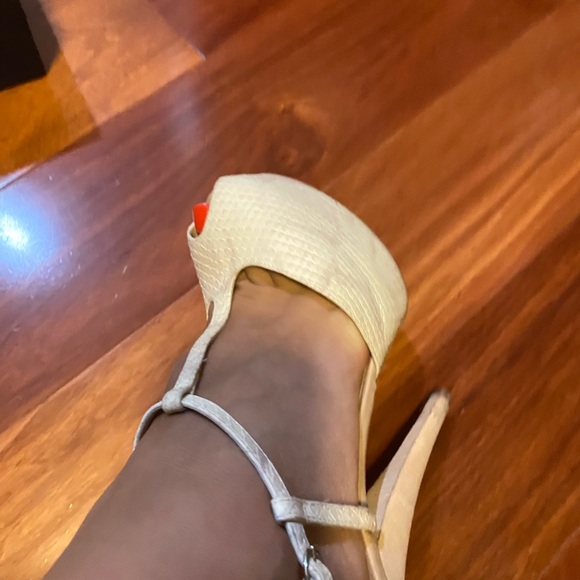 Giuseppe Zanotti beige lizard platform peep toe - Picture 4 of 5